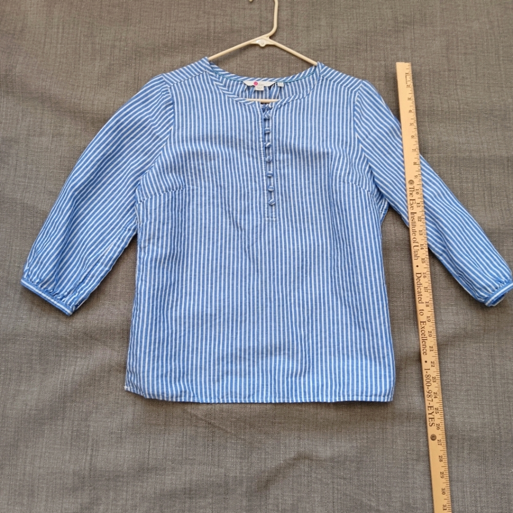 Boden Blue And White Stripe Womens Blouse